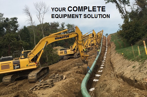 Komatsu PC360s Laying Pipe